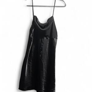 Black Satin chemise Women's Large Euc lightweight‎ sexy intimate